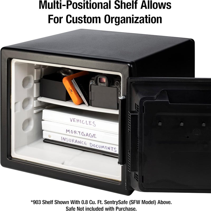 SentrySafe Shelf Insert for SFW082 and SFW123 Fireproof and Waterproof Safes, White Adjustable Safe Shelf Accessory for 0.8 and 1.2 Cubic Feet Safes, 903 - Image 3